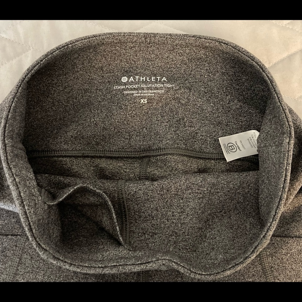 Athleta Salutation Stash Pocket II Tight Black Heather XS New Without Tag - Picture 4 of 6